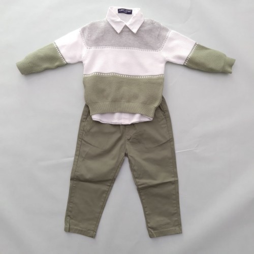Completo tre pezzi bimbo in cotone